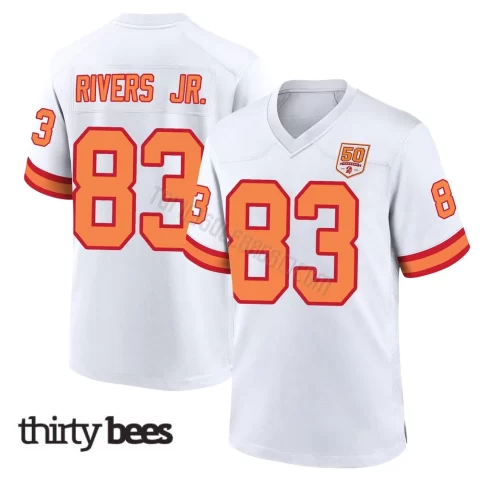 Eric Rivers Jr. ＃83 Tampa Bay Buccaneers Youth Game White '76 50th Season Jersey