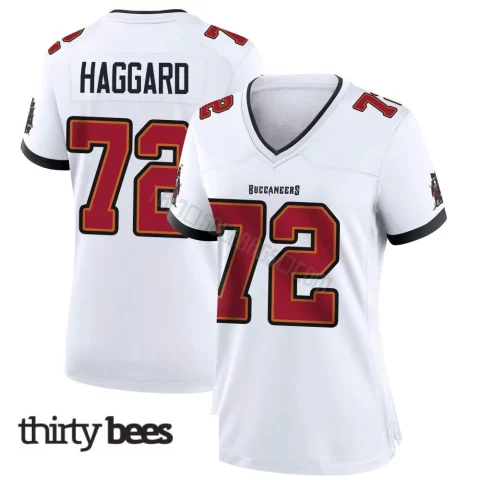 Luke Haggard ＃72 Tampa Bay Buccaneers Women's Game White Jersey