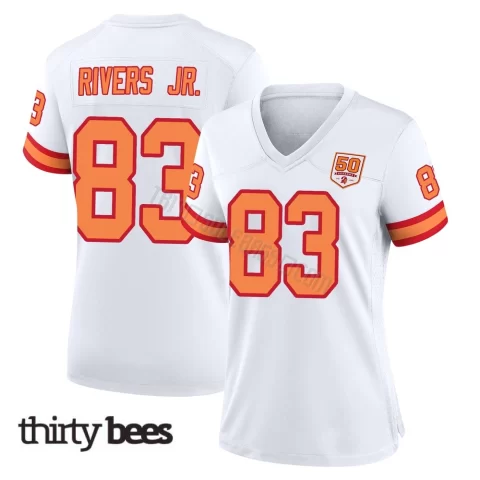 Eric Rivers Jr. ＃83 Tampa Bay Buccaneers Women's Game White '76 50th Season Jersey