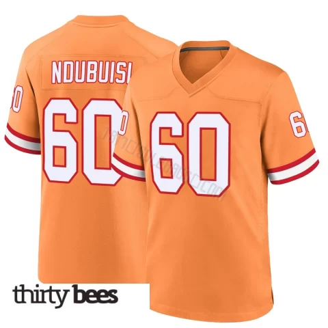 Haggai Ndubuisi ＃60 Tampa Bay Buccaneers Youth Game Orange Throwback Jersey