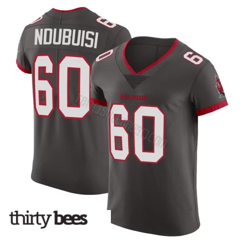 Haggai Ndubuisi ＃60 Tampa Bay Buccaneers Men's Elite Pewter Alternate Vapor Jersey