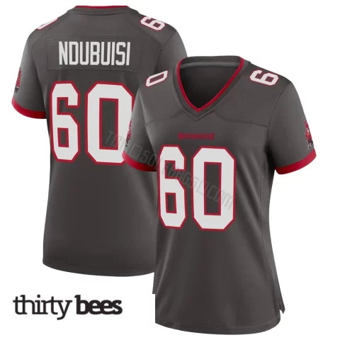 Haggai Ndubuisi ＃60 Tampa Bay Buccaneers Women's Game Pewter Alternate Jersey