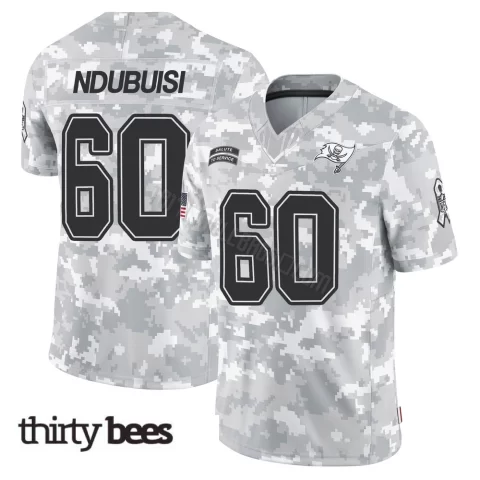Haggai Ndubuisi ＃60 Tampa Bay Buccaneers Youth Limited Arctic Camo 2024 Salute to Service Jersey
