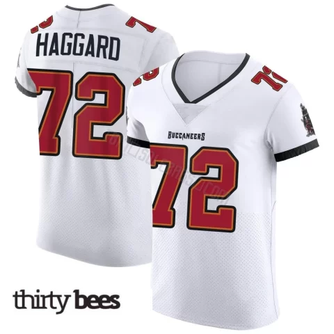 Luke Haggard ＃72 Tampa Bay Buccaneers Men's Elite White Vapor Jersey
