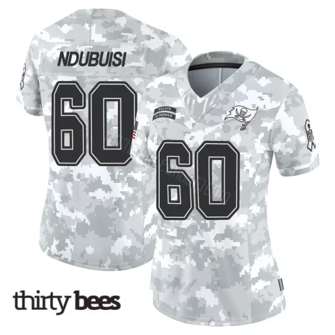 Haggai Ndubuisi ＃60 Tampa Bay Buccaneers Women's Limited Arctic Camo 2024 Salute to Service Jersey