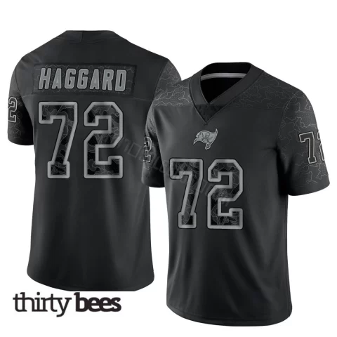 Luke Haggard ＃72 Tampa Bay Buccaneers Youth Limited Black Reflective Jersey