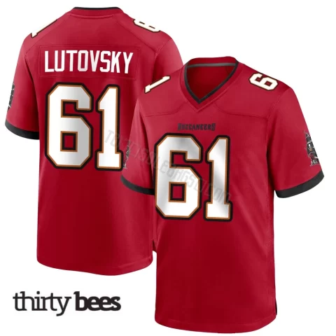 Henry Lutovsky ＃61 Tampa Bay Buccaneers Youth Game Red Team Color Jersey