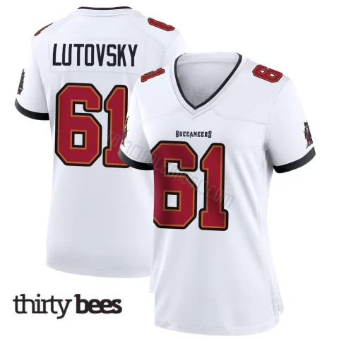 Henry Lutovsky ＃61 Tampa Bay Buccaneers Women's Game White Jersey