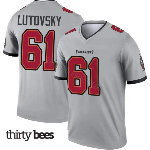 Henry Lutovsky ＃61 Tampa Bay Buccaneers Youth Legend Gray Inverted Jersey