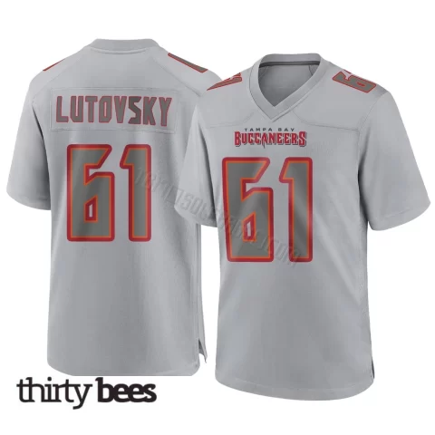 Henry Lutovsky ＃61 Tampa Bay Buccaneers Youth Game Gray Atmosphere Fashion Jersey