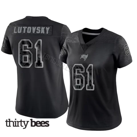 Henry Lutovsky ＃61 Tampa Bay Buccaneers Women's Limited Black Reflective Jersey
