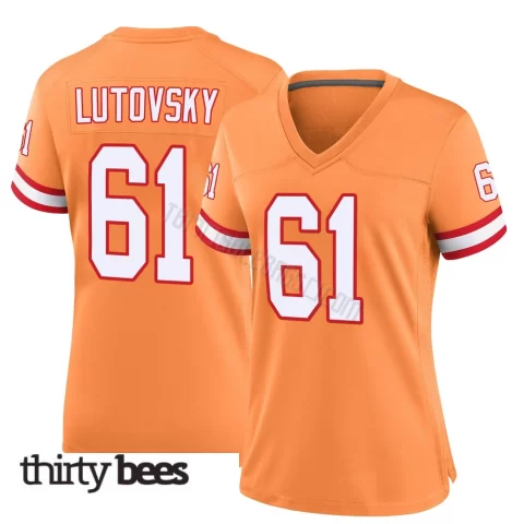 Henry Lutovsky ＃61 Tampa Bay Buccaneers Women's Game Orange Throwback Jersey