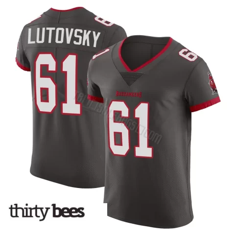 Henry Lutovsky ＃61 Tampa Bay Buccaneers Men's Elite Pewter Alternate Vapor Jersey