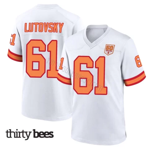 Henry Lutovsky ＃61 Tampa Bay Buccaneers Men's Game White '76 50th Season Jersey