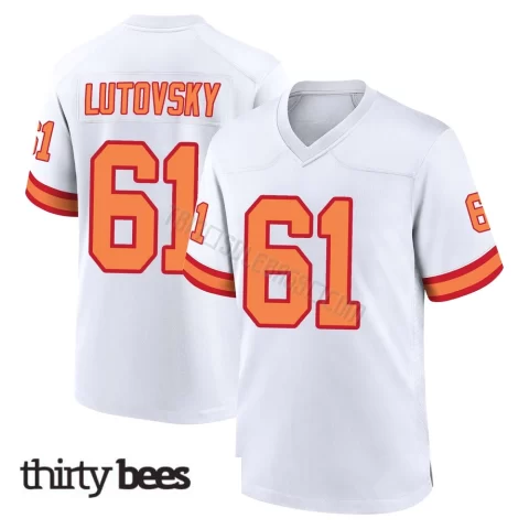 Henry Lutovsky ＃61 Tampa Bay Buccaneers Men's Game White '76 Jersey