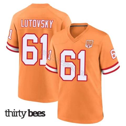 Henry Lutovsky ＃61 Tampa Bay Buccaneers Men's Game Cream sicle 50th Season Jersey