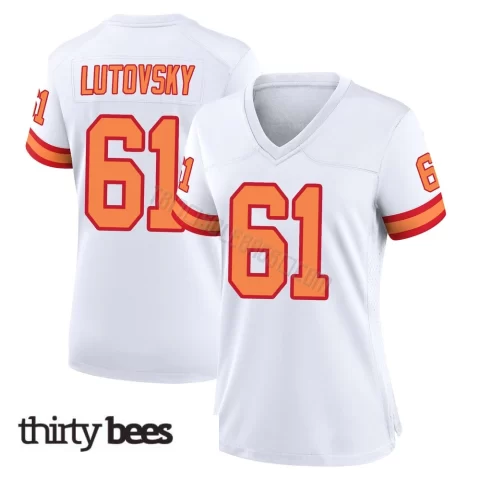 Henry Lutovsky ＃61 Tampa Bay Buccaneers Women's Game White '76 Jersey