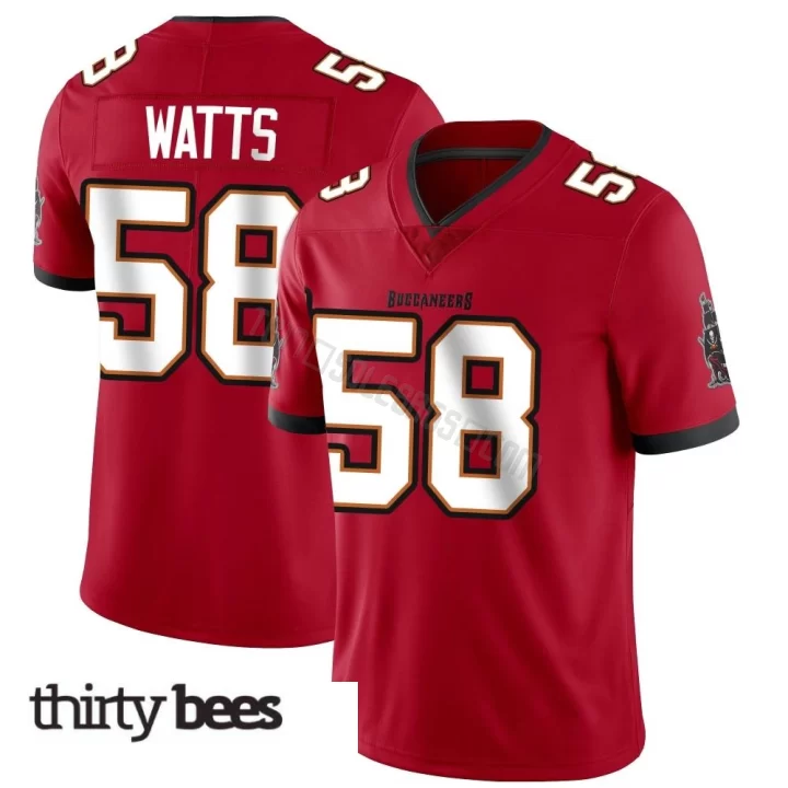 Markees Watts ＃58 Tampa Bay Buccaneers Youth Limited Red Team Color Vapor Untouchable Jersey