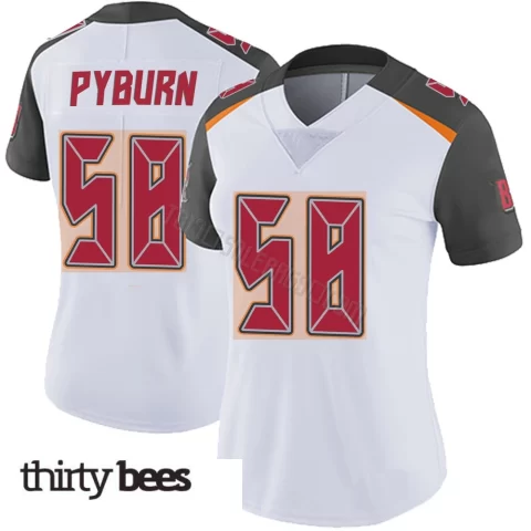 Jack Pyburn ＃58 Tampa Bay Buccaneers Women's Limited White Vapor Untouchable Jersey