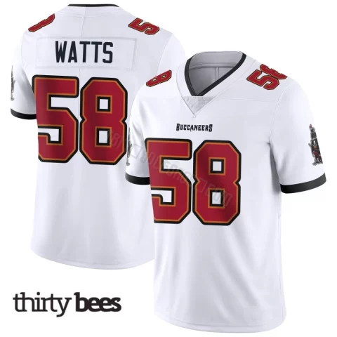 Markees Watts ＃58 Tampa Bay Buccaneers Men's Limited White Vapor Untouchable Jersey