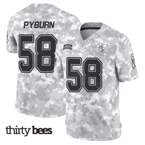 Jack Pyburn ＃58 Tampa Bay Buccaneers Men's Limited Arctic Camo 2024 Salute to Service Jersey
