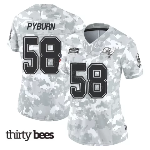 Jack Pyburn ＃58 Tampa Bay Buccaneers Women's Limited Arctic Camo 2024 Salute to Service Jersey