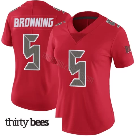 Jake Browning ＃5 Tampa Bay Buccaneers Women's Limited Red Color Rush Jersey