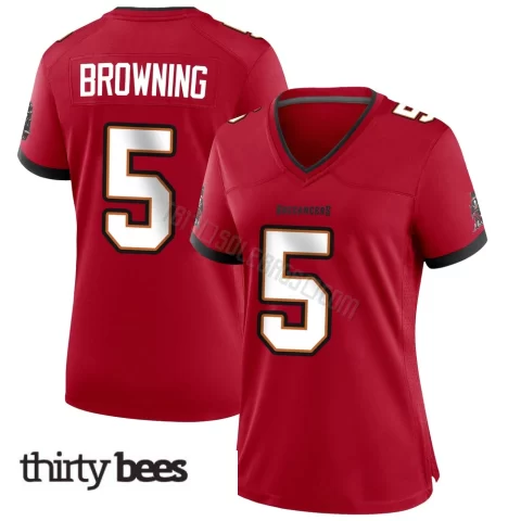 Jake Browning ＃5 Tampa Bay Buccaneers Women's Game Red Team Color Jersey