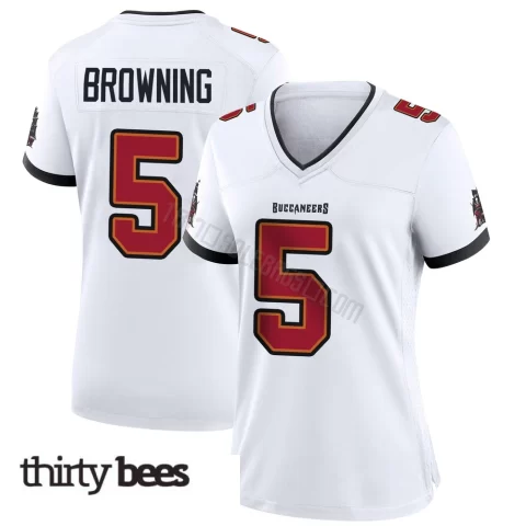Jake Browning ＃5 Tampa Bay Buccaneers Women's Game White Jersey