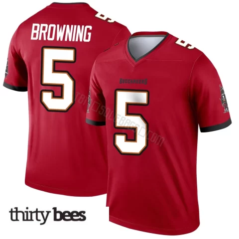 Jake Browning ＃5 Tampa Bay Buccaneers Men's Legend Red Jersey