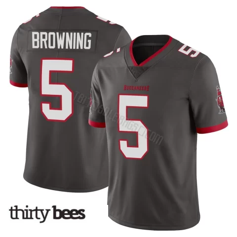 Jake Browning ＃5 Tampa Bay Buccaneers Men's Limited Pewter Alternate Vapor Jersey