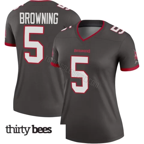 Jake Browning ＃5 Tampa Bay Buccaneers Women's Legend Pewter Alternate Jersey