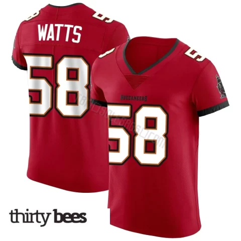 Markees Watts ＃58 Tampa Bay Buccaneers Men's Elite Red Vapor Jersey