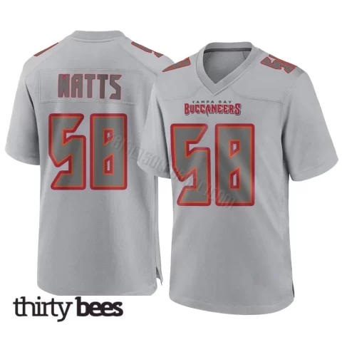 Markees Watts ＃58 Tampa Bay Buccaneers Men's Game Gray Atmosphere Fashion Jersey