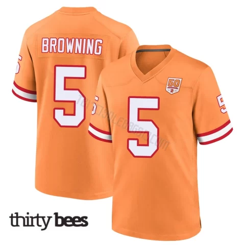 Jake Browning ＃5 Tampa Bay Buccaneers Youth Game Cream sicle 50th Season Jersey