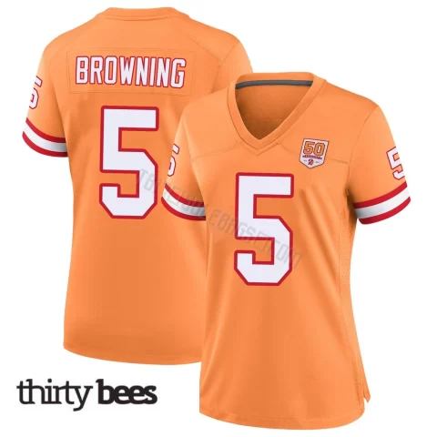 Jake Browning ＃5 Tampa Bay Buccaneers Women's Game Cream sicle 50th Season Jersey