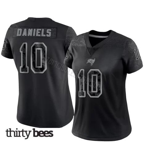 Jalon Daniels ＃10 Tampa Bay Buccaneers Women's Limited Black Reflective Jersey