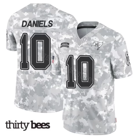 Jalon Daniels ＃10 Tampa Bay Buccaneers Men's Limited Arctic Camo 2024 Salute to Service Jersey