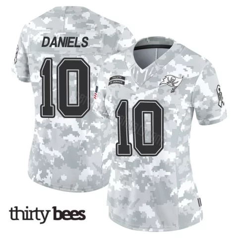Jalon Daniels ＃10 Tampa Bay Buccaneers Women's Limited Arctic Camo 2024 Salute to Service Jersey