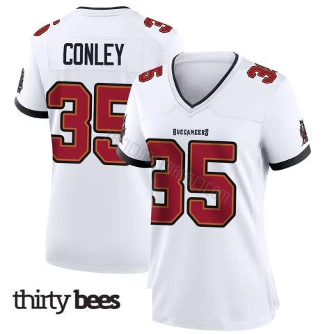 Ja'Qurious Conley ＃35 Tampa Bay Buccaneers Women's Game White Jersey