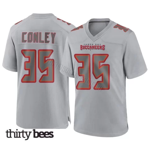 Ja'Qurious Conley ＃35 Tampa Bay Buccaneers Youth Game Gray Atmosphere Fashion Jersey