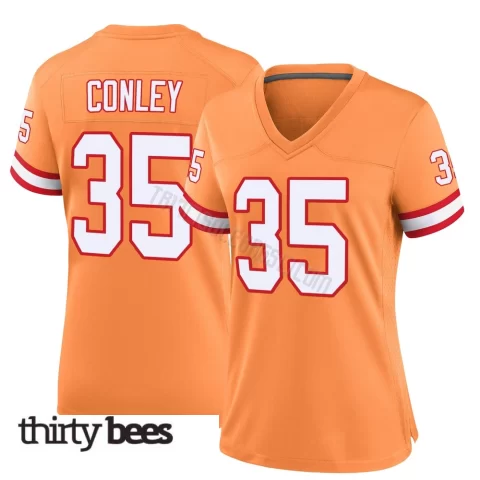 Ja'Qurious Conley ＃35 Tampa Bay Buccaneers Women's Game Orange Throwback Jersey