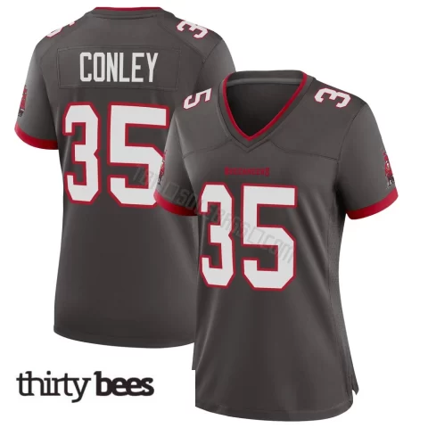 Ja'Qurious Conley ＃35 Tampa Bay Buccaneers Women's Game Pewter Alternate Jersey