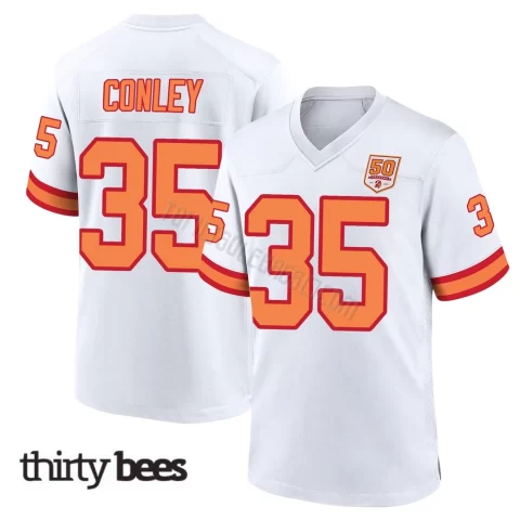 Ja'Qurious Conley ＃35 Tampa Bay Buccaneers Youth Game White '76 50th Season Jersey