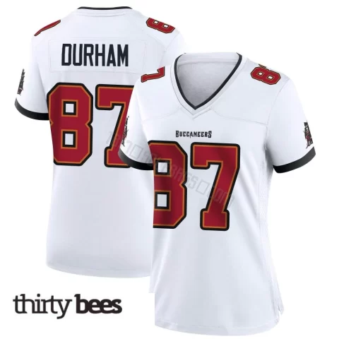 Payne Durham ＃87 Tampa Bay Buccaneers Women's Game White Jersey