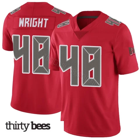 Javin Wright ＃48 Tampa Bay Buccaneers Men's Limited Red Color Rush Jersey