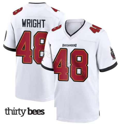 Javin Wright ＃48 Tampa Bay Buccaneers Men's Game White Jersey