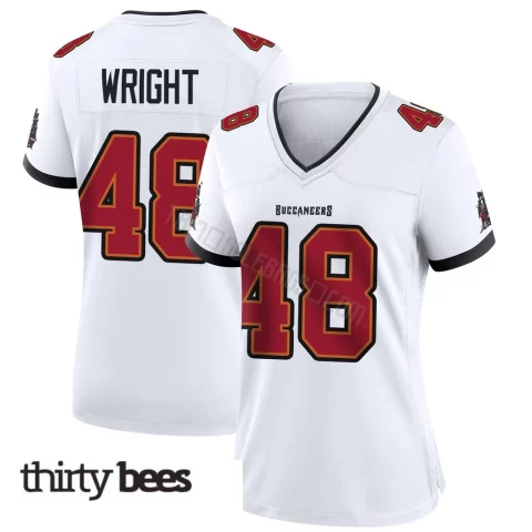 Javin Wright ＃48 Tampa Bay Buccaneers Women's Game White Jersey