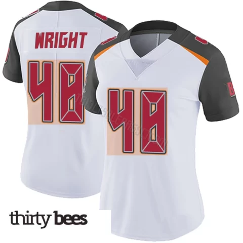 Javin Wright ＃48 Tampa Bay Buccaneers Women's Limited White Vapor Untouchable Jersey