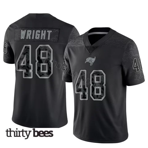 Javin Wright ＃48 Tampa Bay Buccaneers Youth Limited Black Reflective Jersey